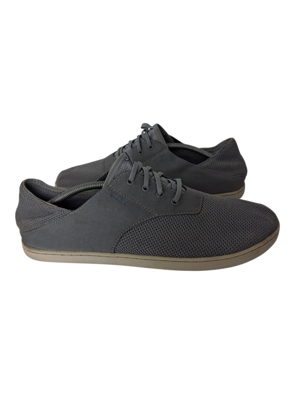 OluKai Nohea Moku Men’s Size 12 Grey Gray Mesh Slip On Boat Shoes Sneakers